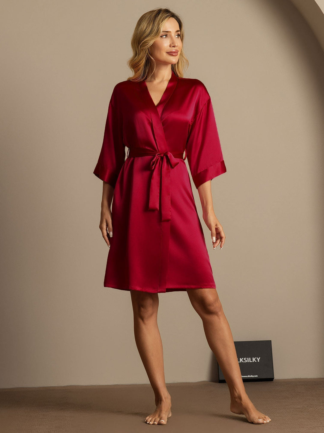 Pure Silk Women's Kimono Wrap Dressing Gown