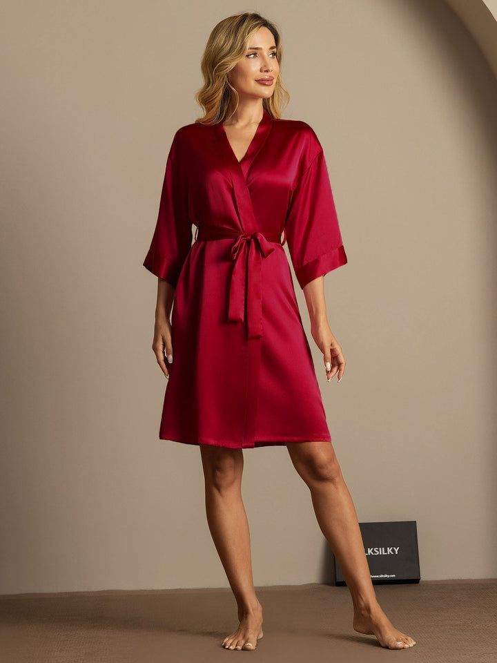 Pure Silk Women's Kimono Wrap Dressing Gown