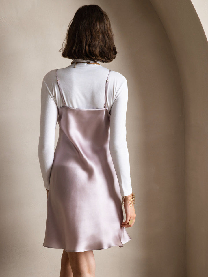 Pure Silk Spaghetti Strap Short Dress