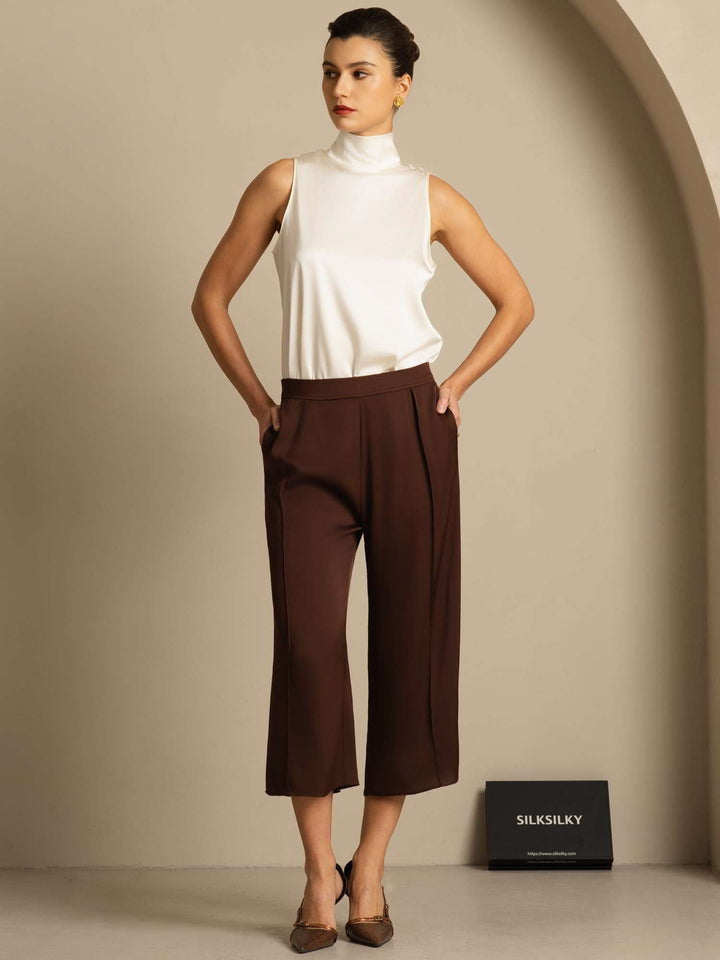 19Momme Silk Sleeveless Tie Neck Blouse