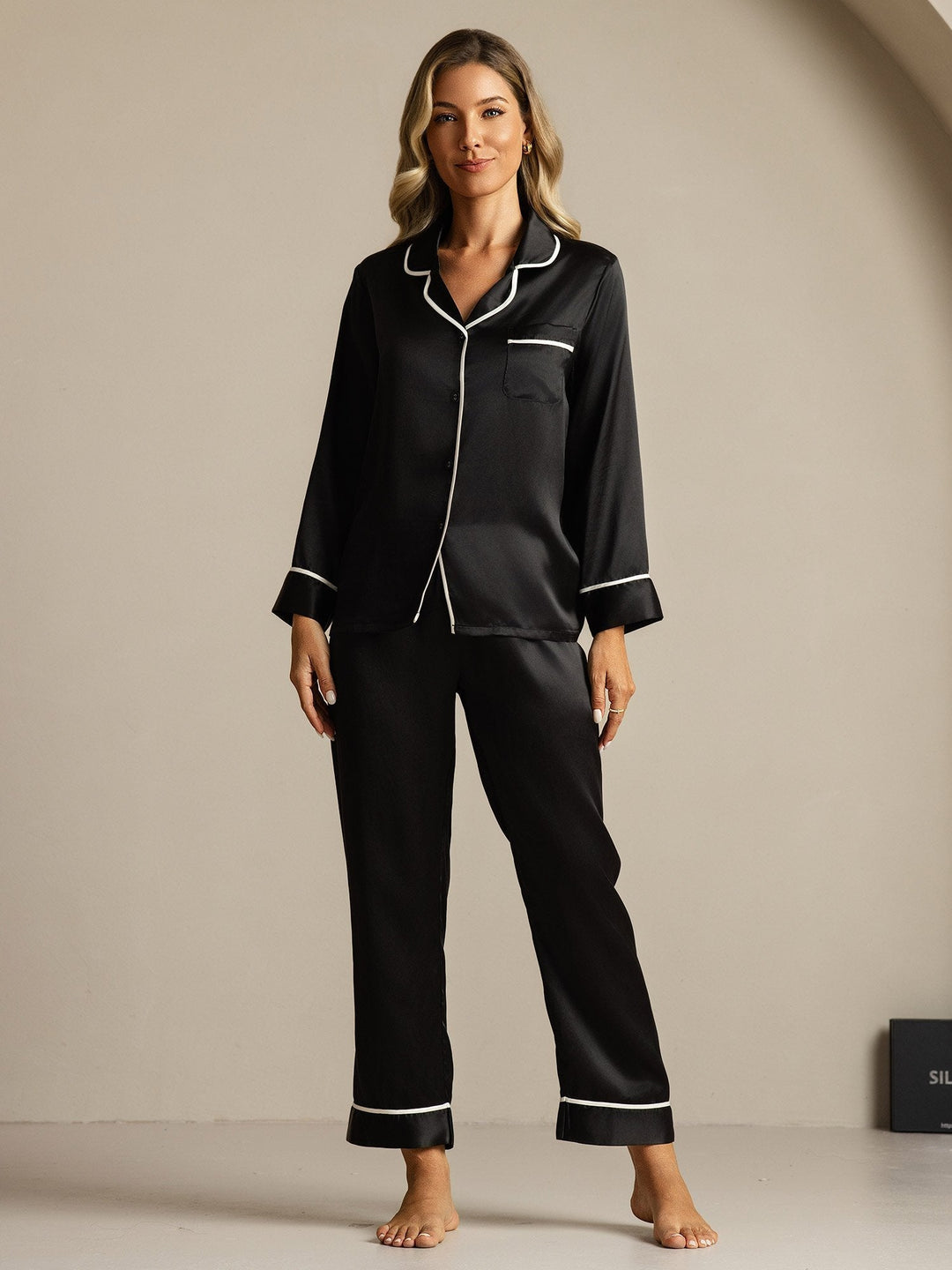 100% Mulberry Silk Classic Pajama Set