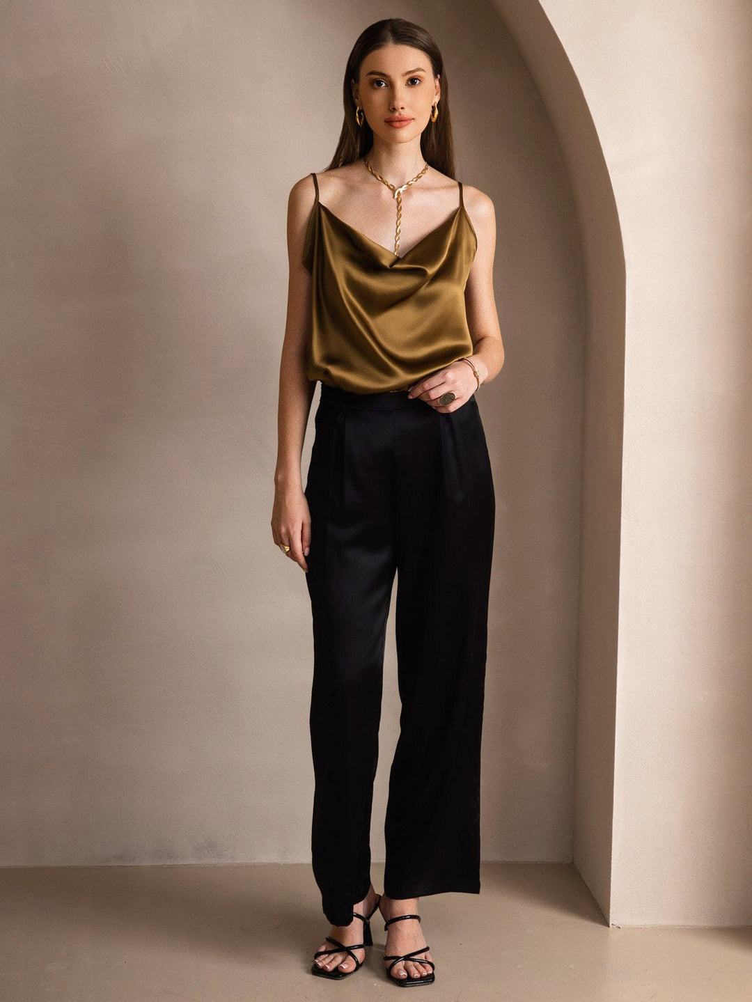 19Momme Silk Cowl Neck Camisoles