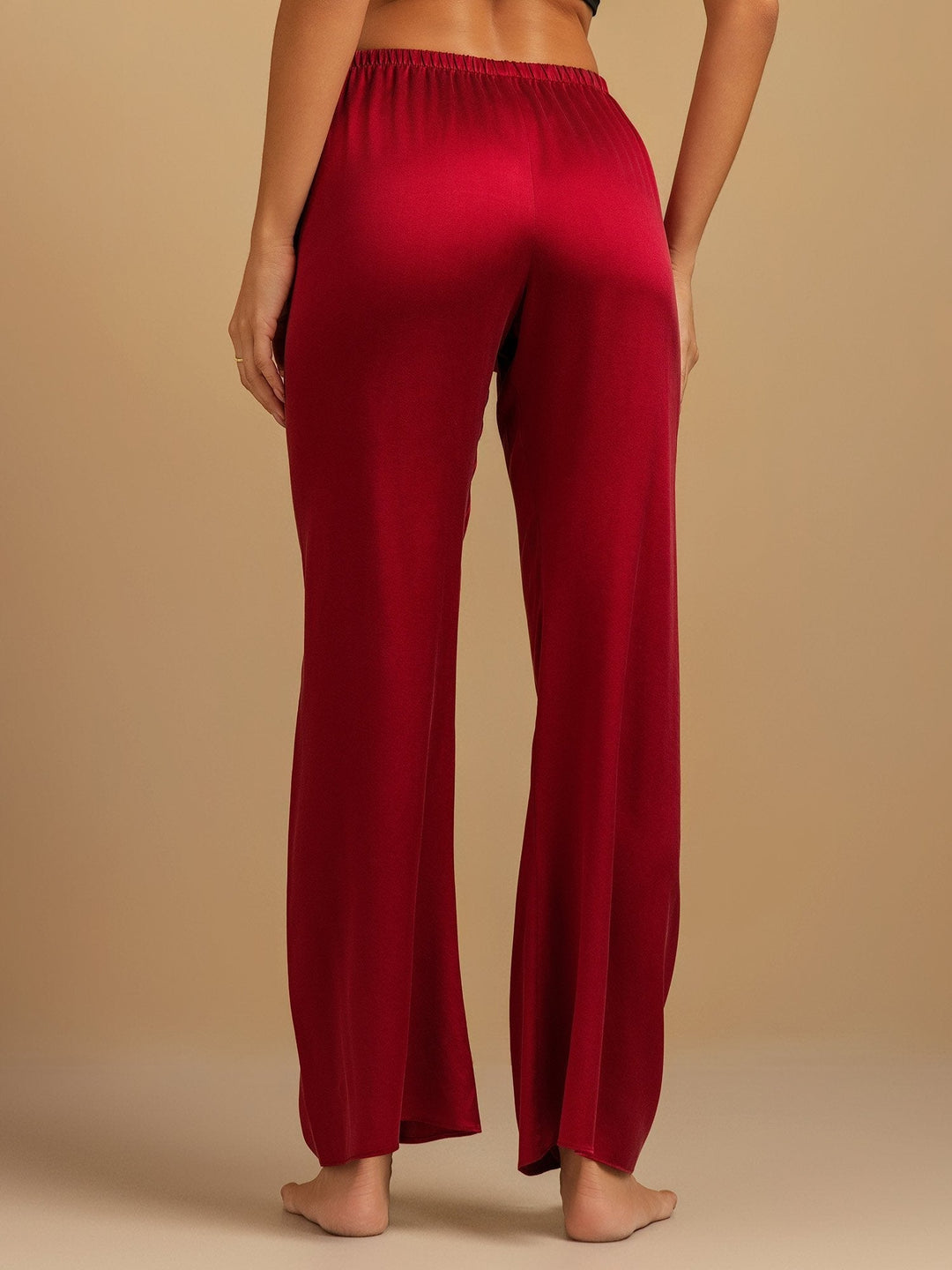 19Momme Washable Silk Wide Leg Women's Sleep Pants with Elastic Waist