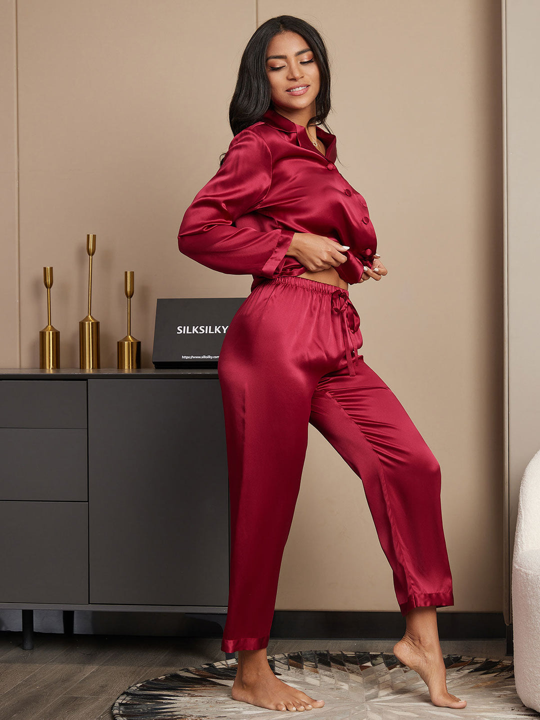 Pure Silk Long Sleeve Women's Pyjamas Set