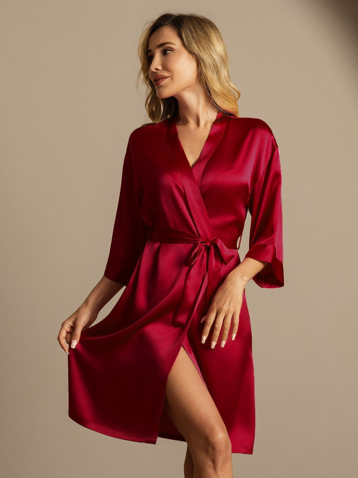 Pure Silk Women's Kimono Wrap Dressing Gown