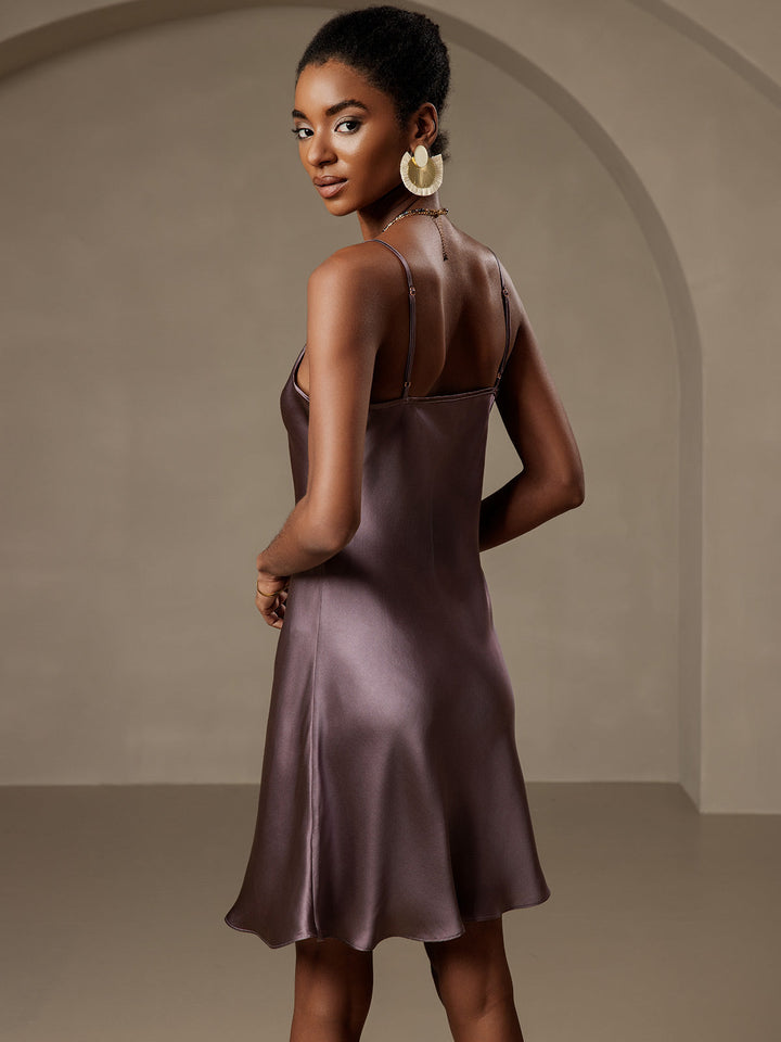 Pure Silk Spaghetti Strap Short Dress