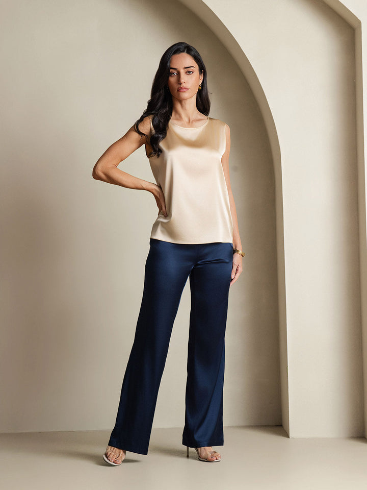 19Momme Silk Sleeveless Round Neck Women's Tank Top