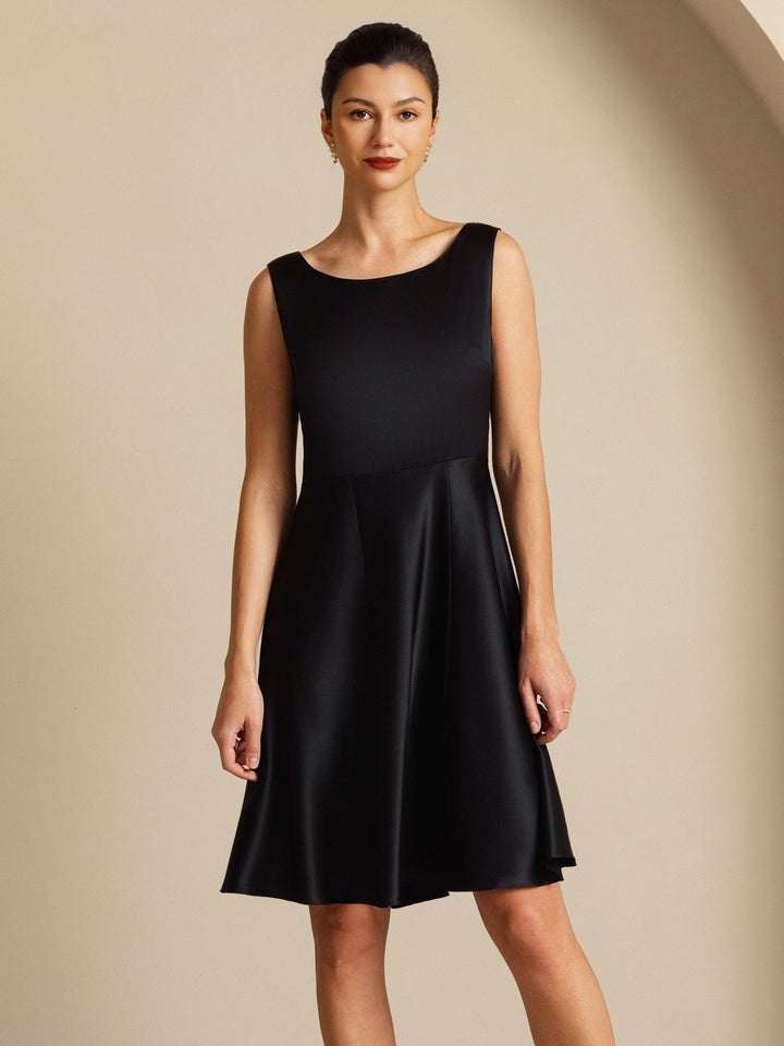 19Momme Silk A-Line Knee-Length Sleeveless Dress