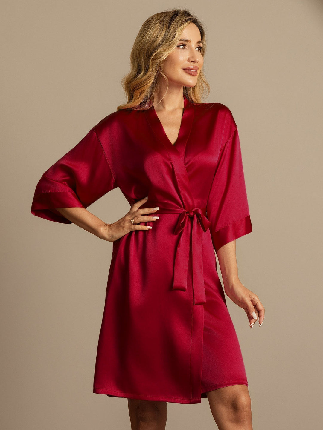 Pure Silk Women's Kimono Wrap Dressing Gown