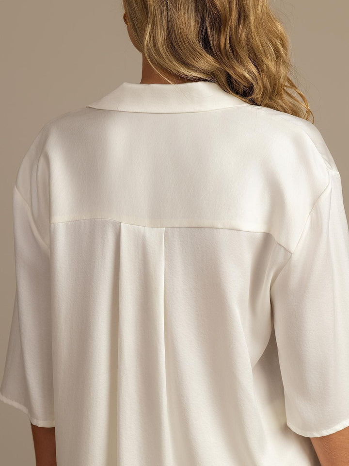 19Momme Women's Washable Silk Notch Collar Pyjamas Set with Side Pockets