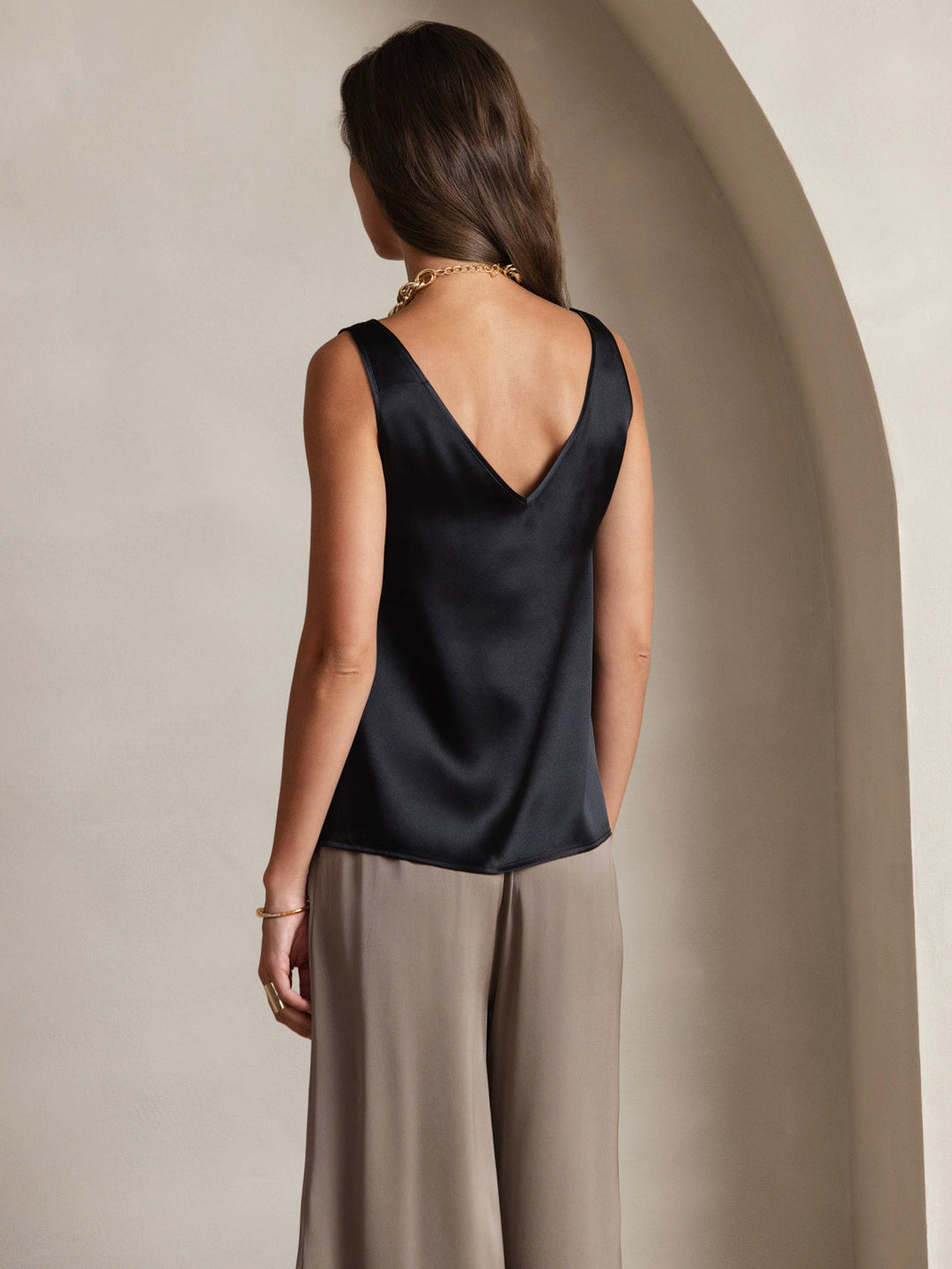 Clearance(Ships to UK Only) - Pure Silk Solid Color Wide Straps Camisole Top
