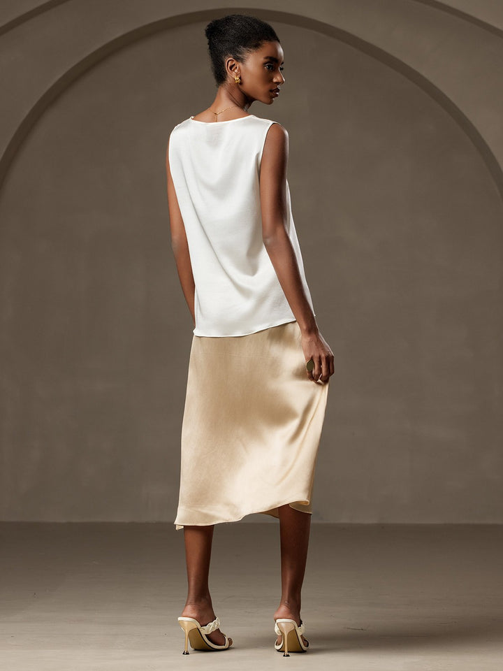 19Momme Silk Sleeveless Round Neck Women's Tank Top