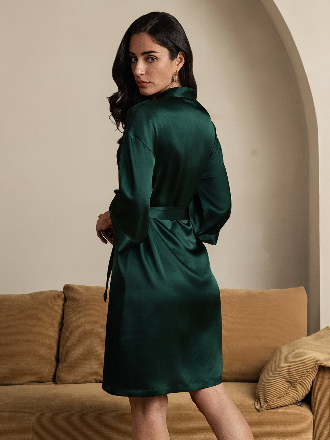 Pure Silk Women's Kimono Wrap Dressing Gown
