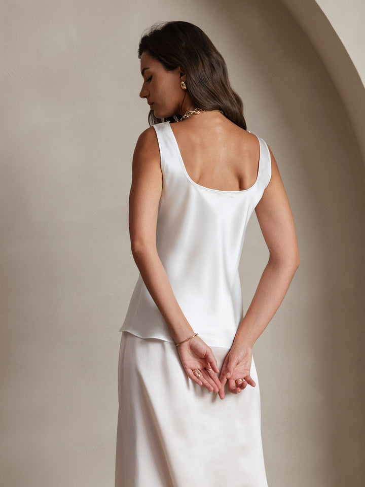 19Momme Silk Sleeveless U Neck Women's Tank Top