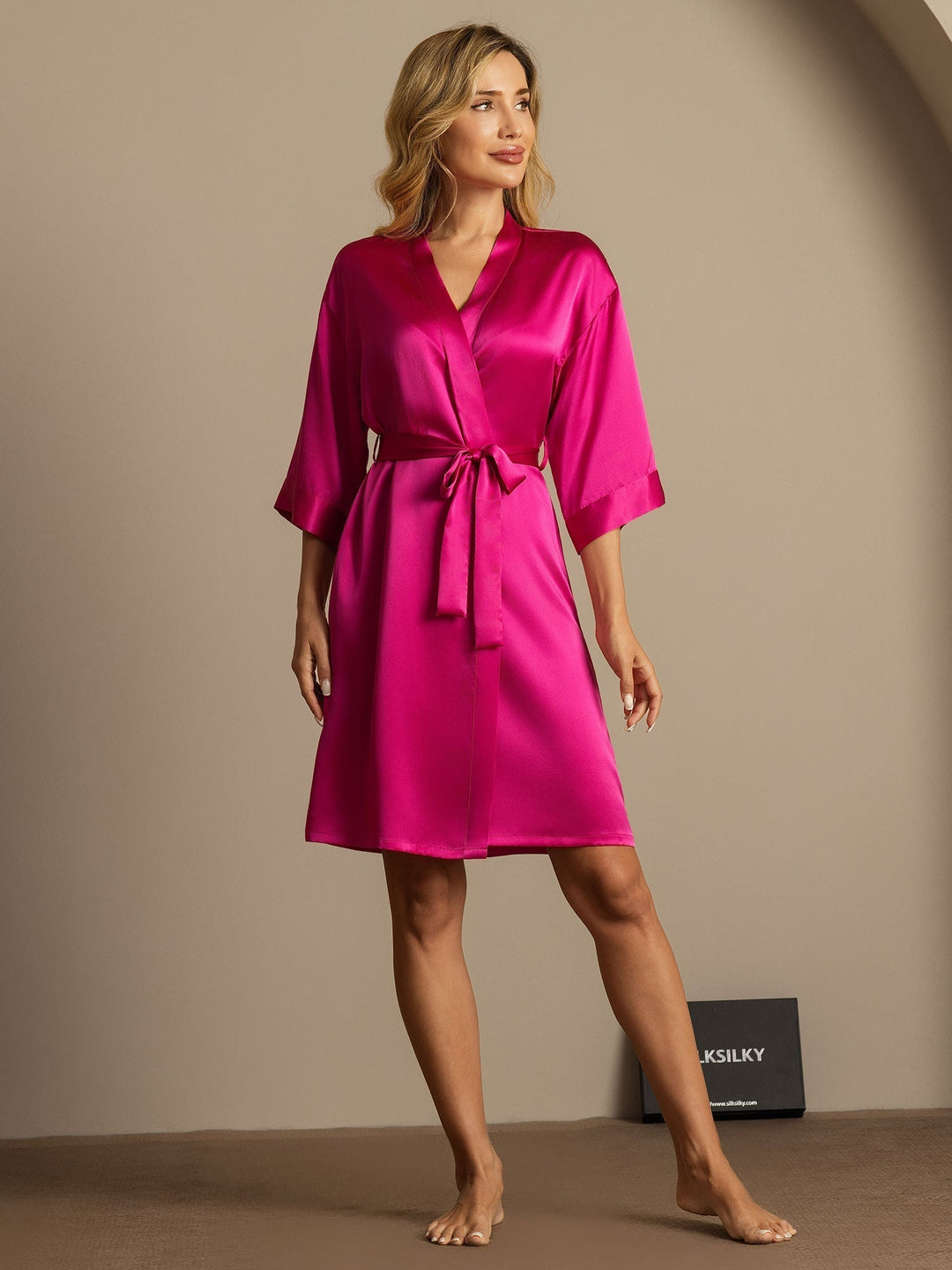 Pure Silk Women's Kimono Wrap Dressing Gown