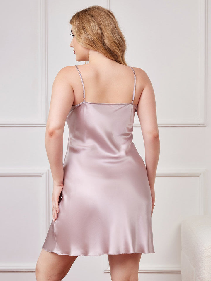 Plus Size Pure Silk Sexy Chemise Slip Nightdress