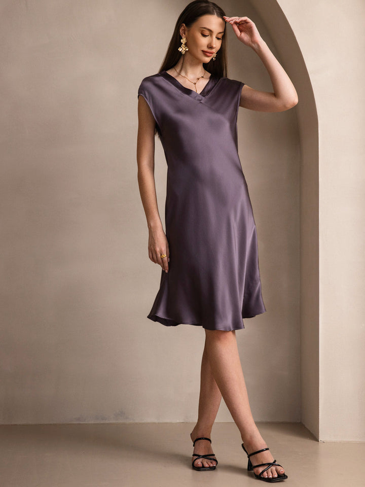 Pure Silk Cap Sleeve V-neck Nightdress