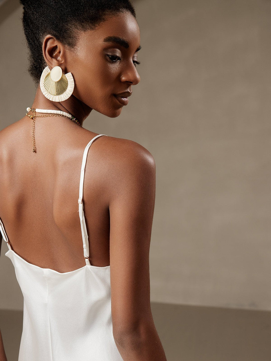 Pure Silk Cowl Neck Midi Dress