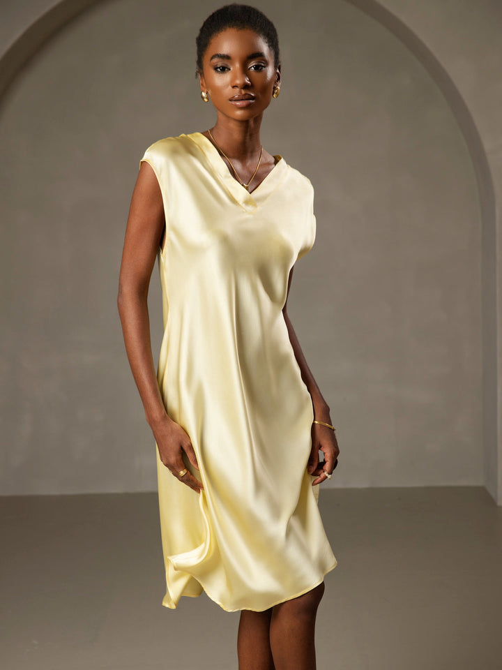 Pure Silk Cap Sleeve V-neck Nightdress