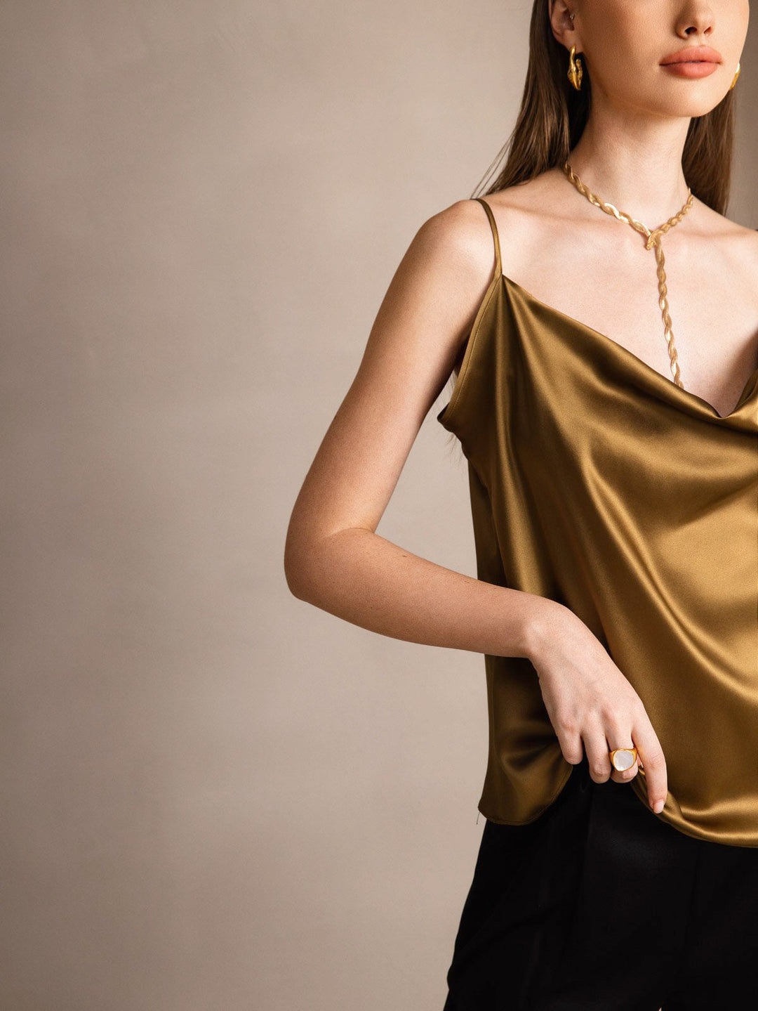 19Momme Silk Cowl Neck Camisoles