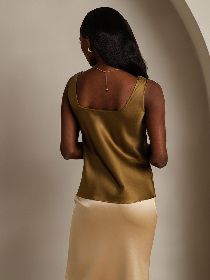 Clearance(Ships to UK Only) - 19Momme Silk Sleeveless U Neck Women's Tank Top