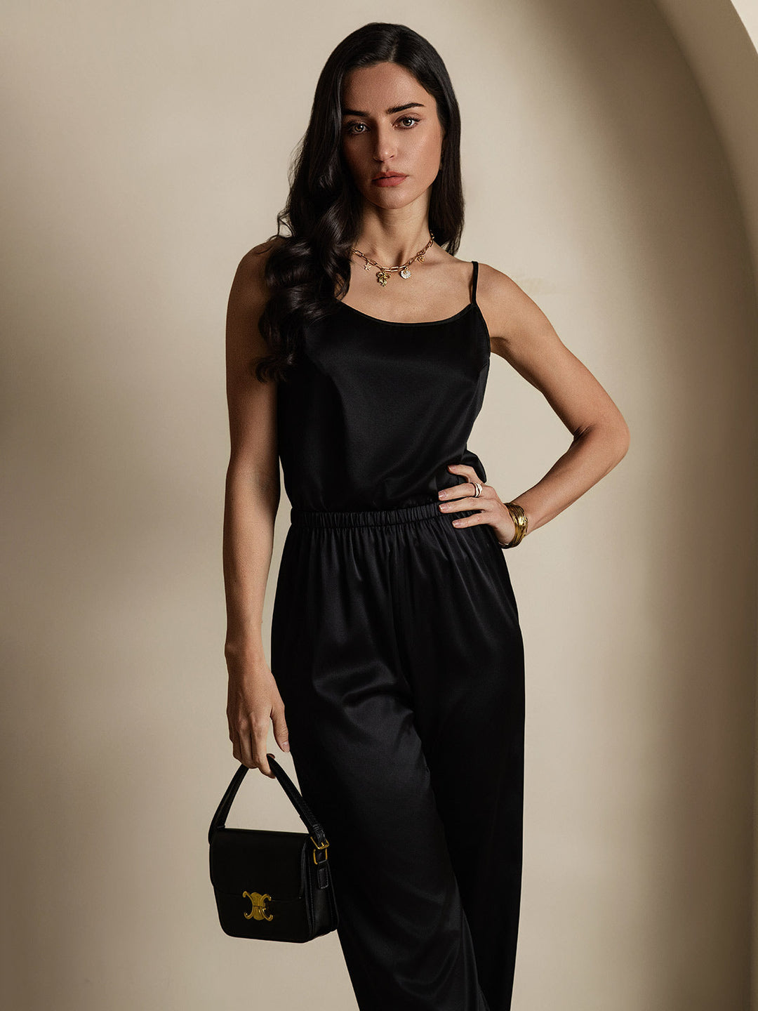 19Momme Silk Spaghetti Strap Round Neck Camisoles