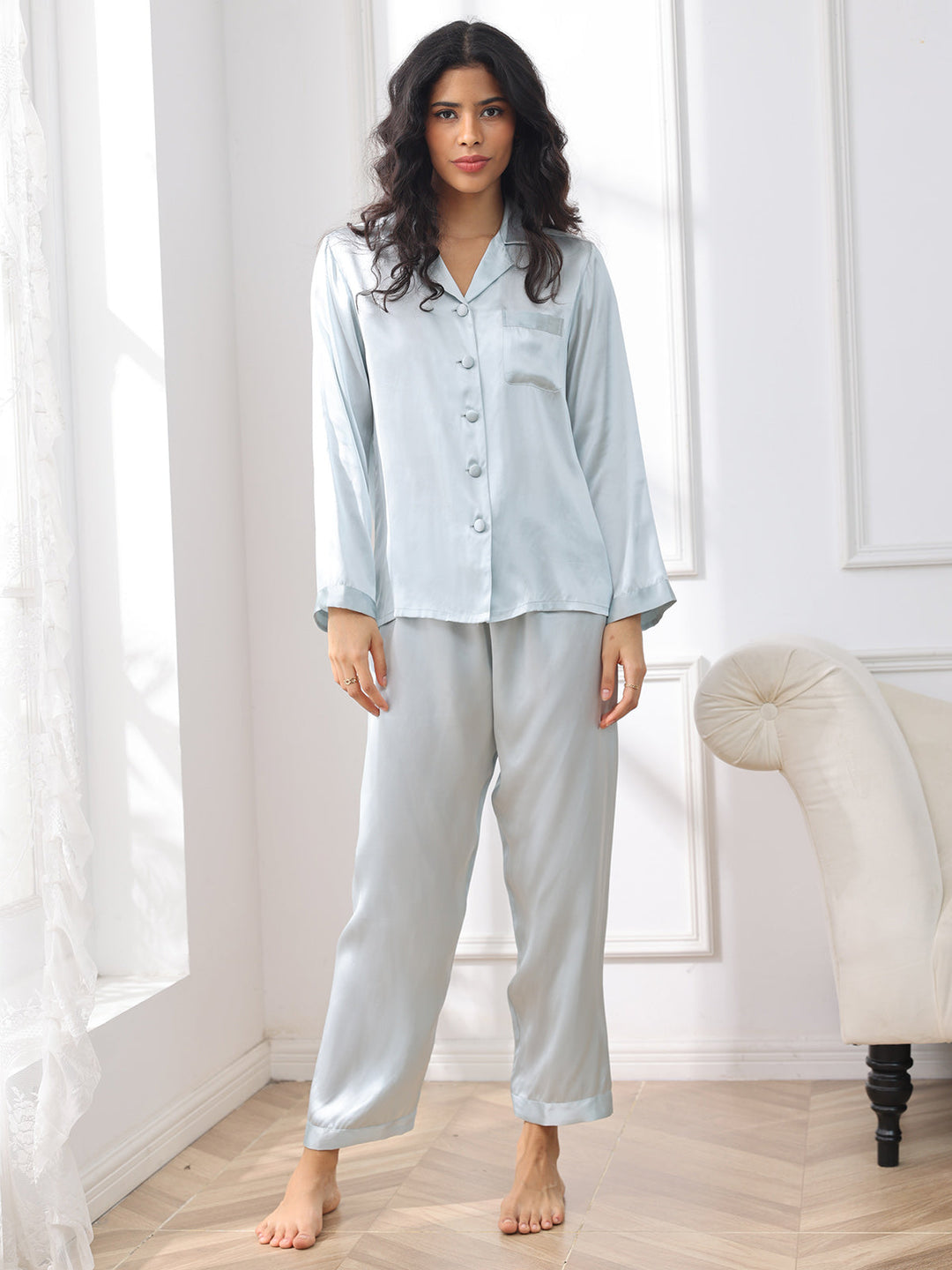 Pure Silk Long Sleeve Women's Pyjamas Set