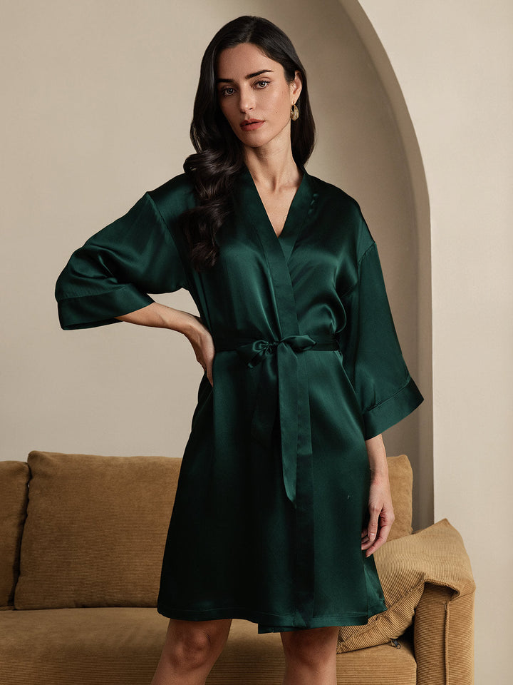Pure Silk Women's Kimono Wrap Dressing Gown