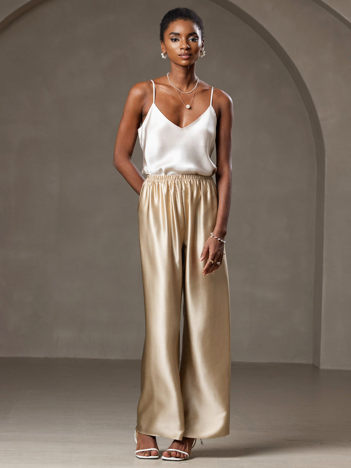 Pure Silk Spaghetti Strap V Neck Camisoles