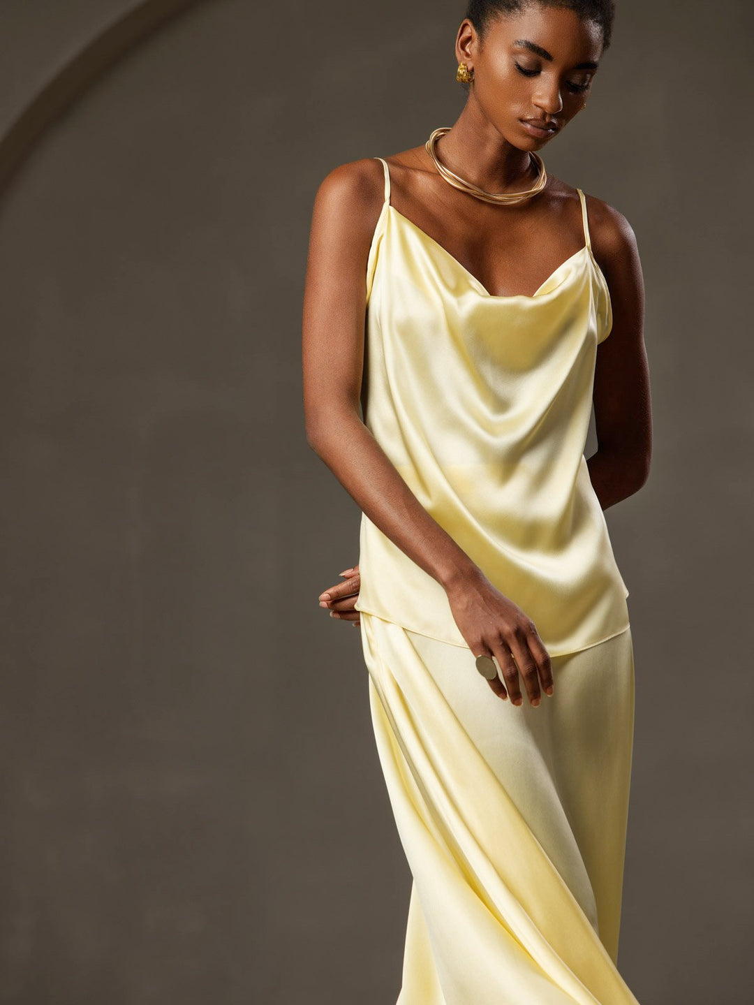 19Momme Silk Spaghetti Strap Cowl Neck Camisoles