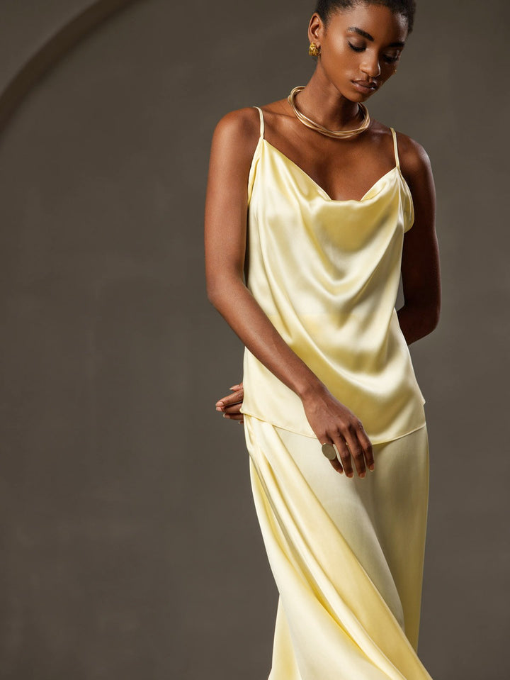 19Momme Silk Spaghetti Strap Cowl Neck Camisoles