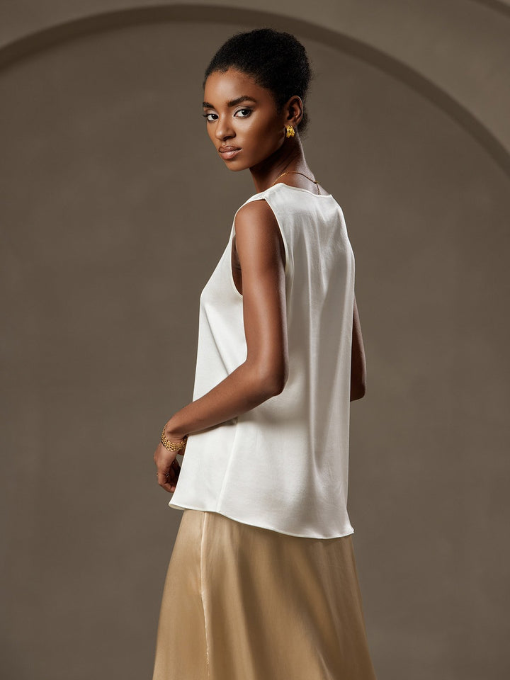 19Momme Silk Sleeveless Round Neck Women's Tank Top