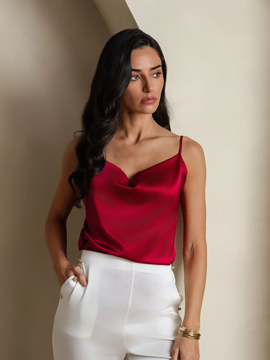 19Momme Silk Cowl Neck Camisoles