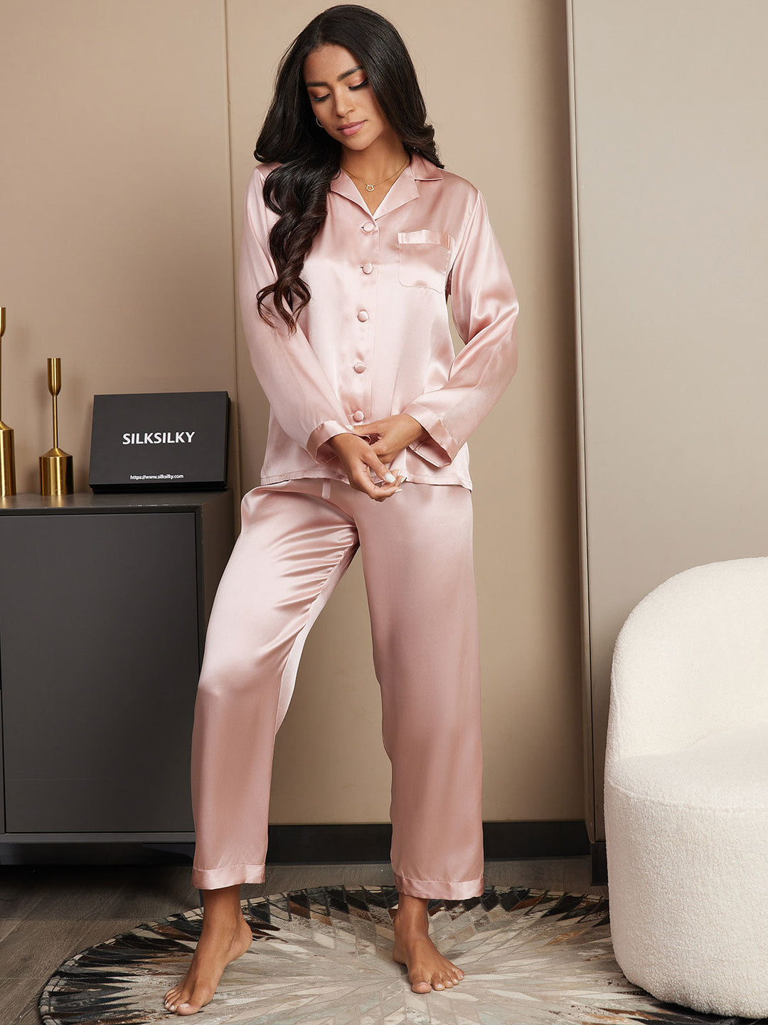 Pure Silk Long Sleeve Women's Pyjamas Set